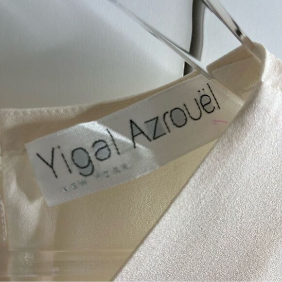 Yigal Azrouel Silk Ivory Black Sleeveless Blouse size 6 - Picture 2 of 10
